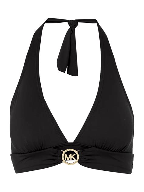 michael kors printed lace up swimsuit|Michael Kors black bikini.